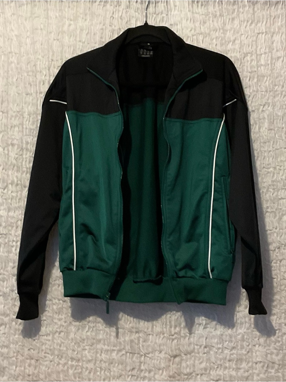 Adidas Youth L 14/16 Green Black Wrestling Track Jacket Full Zip Pockets - Picture 2 of 6